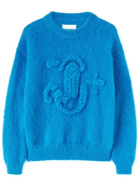 Jil Sander logo-embroidered chunky-knit jumper 