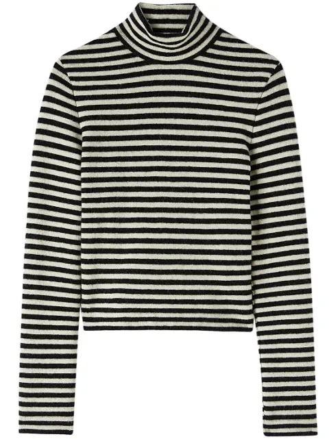 Jil Sander logo-patch striped wool sweater