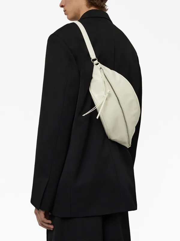 Jil Sander ロゴエンボス レザーベルトバッグ | ホワイト