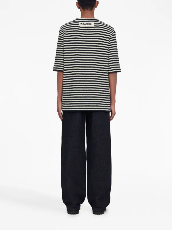 Jil Sander ストライプ Tシャツ | ブラック | FARFETCH JP