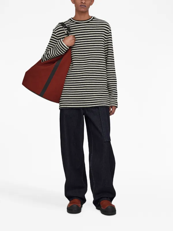 Jil Sander Striped Wool Sweater | Black | FARFETCH