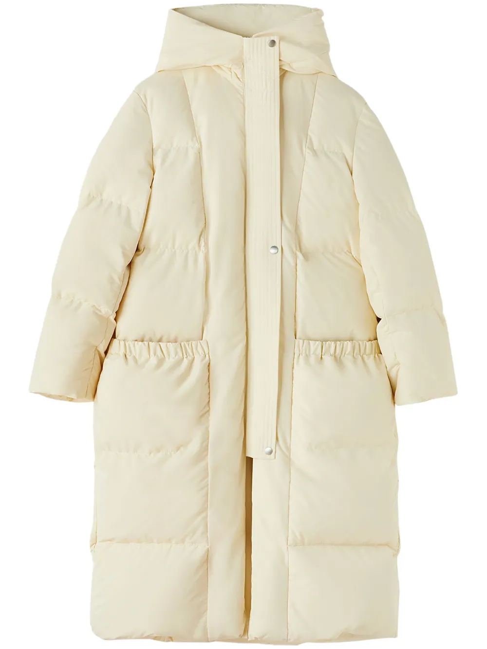 hooded quilted down coat