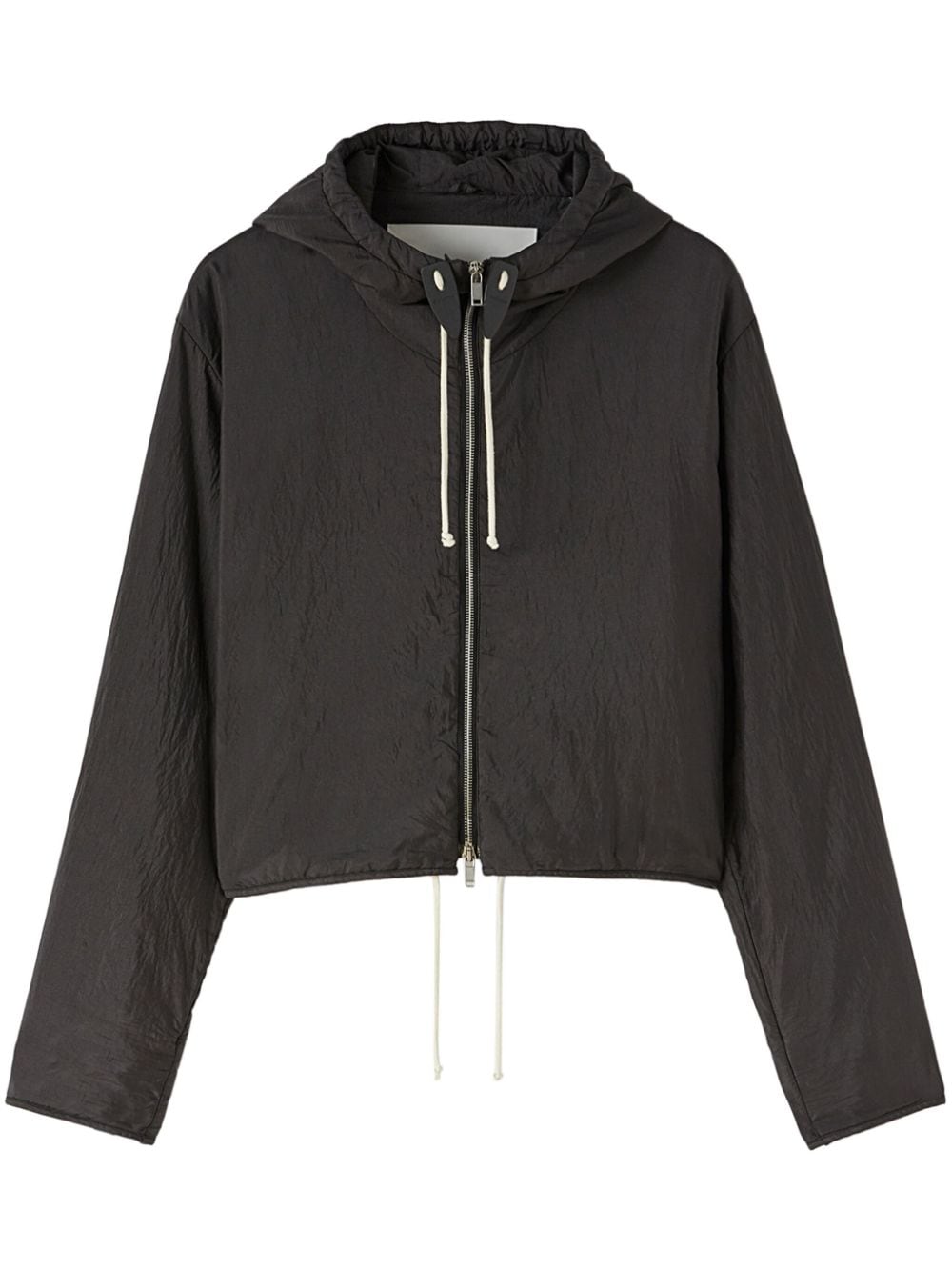 Jil Sander Zip-up Hooded Jacket In Black