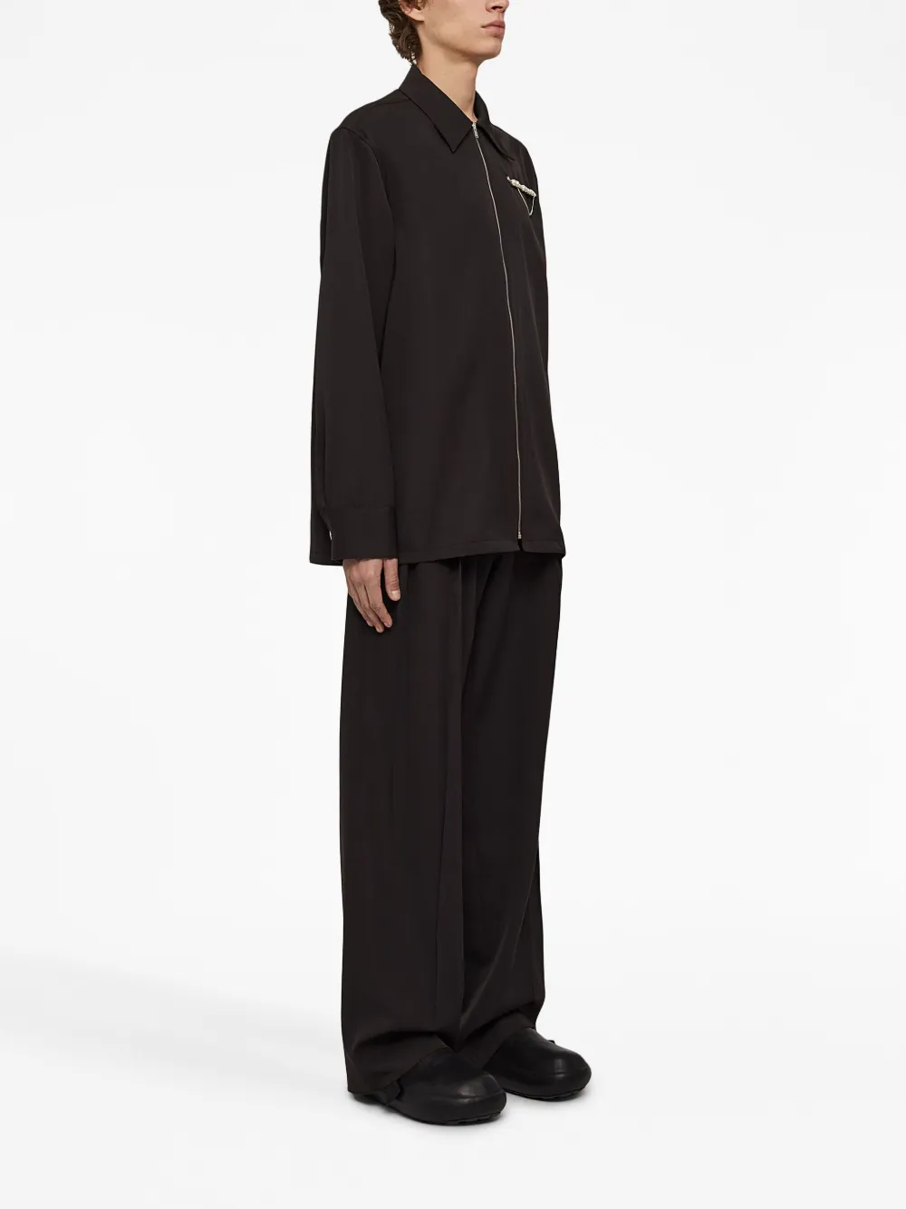 Jil Sander ウール シャツジャケット | ブラウン | FARFETCH JP Jil Sander ウール シャツジャケット | ブラウン | FARFETCH JP