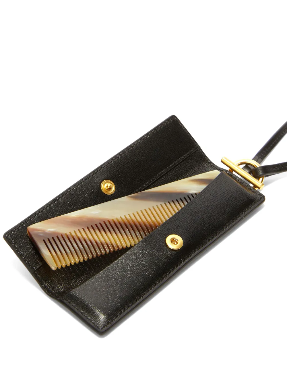 Jil Sander Comb leather purse - Zwart