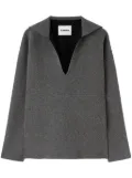 Jil Sander sailor collar knitted top - Grey