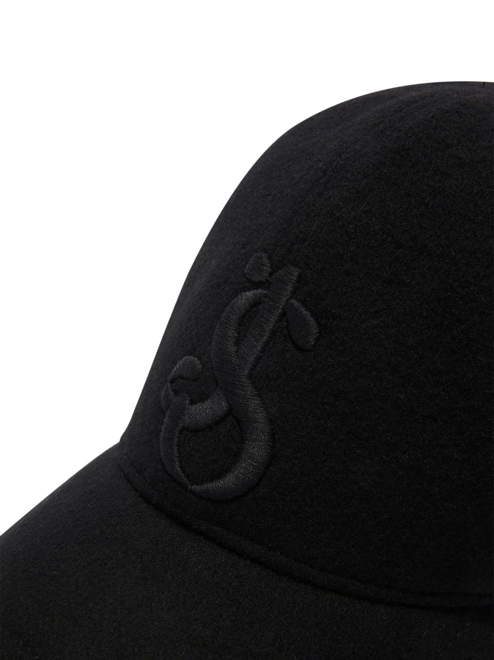 Shop Jil Sander Embroidered-logo Cashmere Cap In Black