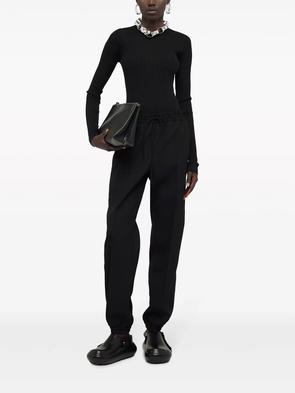 Jil Sander High waist broek - Zwart