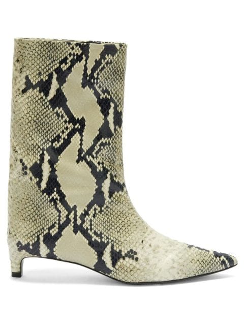 Jil Sander snake-print leather ankle boots