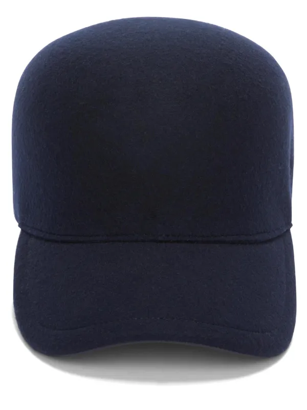 Jil Sander embroidered-logo Wool Felt Cap Blue FARFETCH JO
