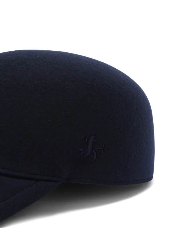 Jil Sander embroidered-logo Wool Felt Cap Blue FARFETCH JO