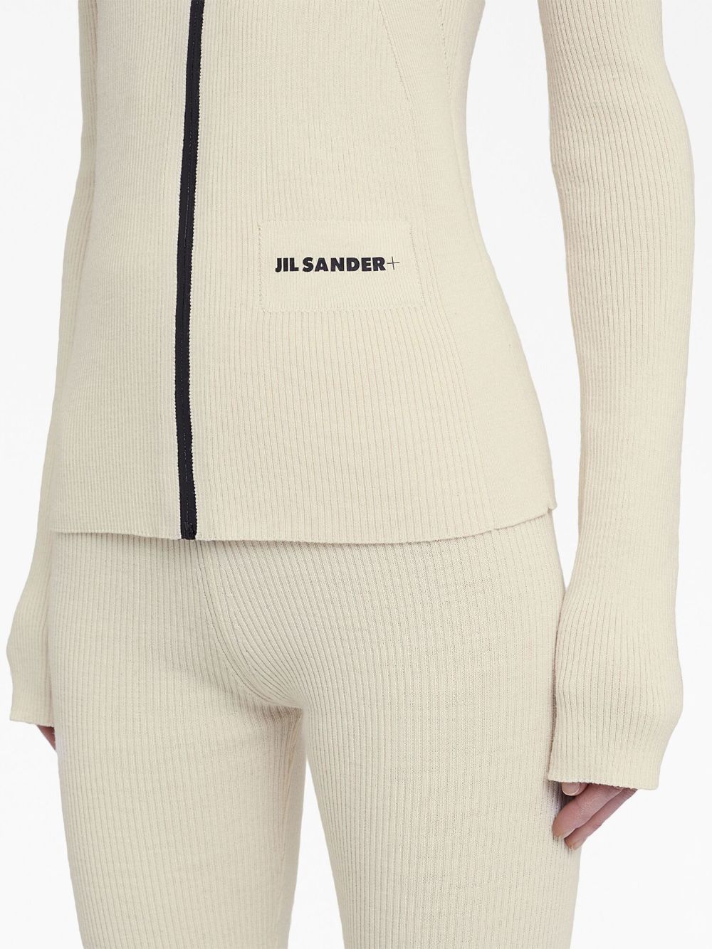 Jil Sander Vest met geborduurd logo Beige