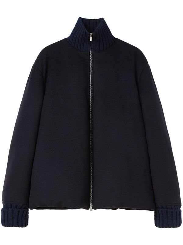 Jil Sander zip-up Wool Bomber Jacket | Blue | FARFETCH AO