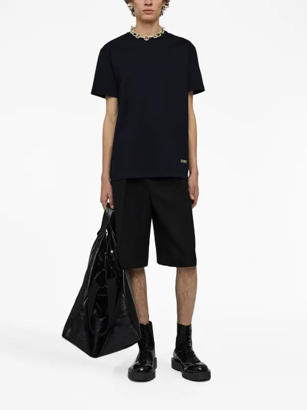 Tシャツ・カットソー JIL SANDER Logo Plaque Cotton Jersey T-Shirt Black JIL SANDER Logo Plaque Cotton Jersey T-Shirt Black