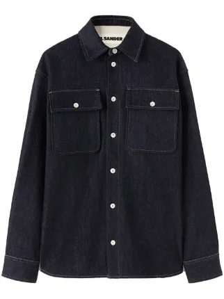 Jil Sander デコラティブステッチ デニムシャツ | ブルー | FARFETCH JP