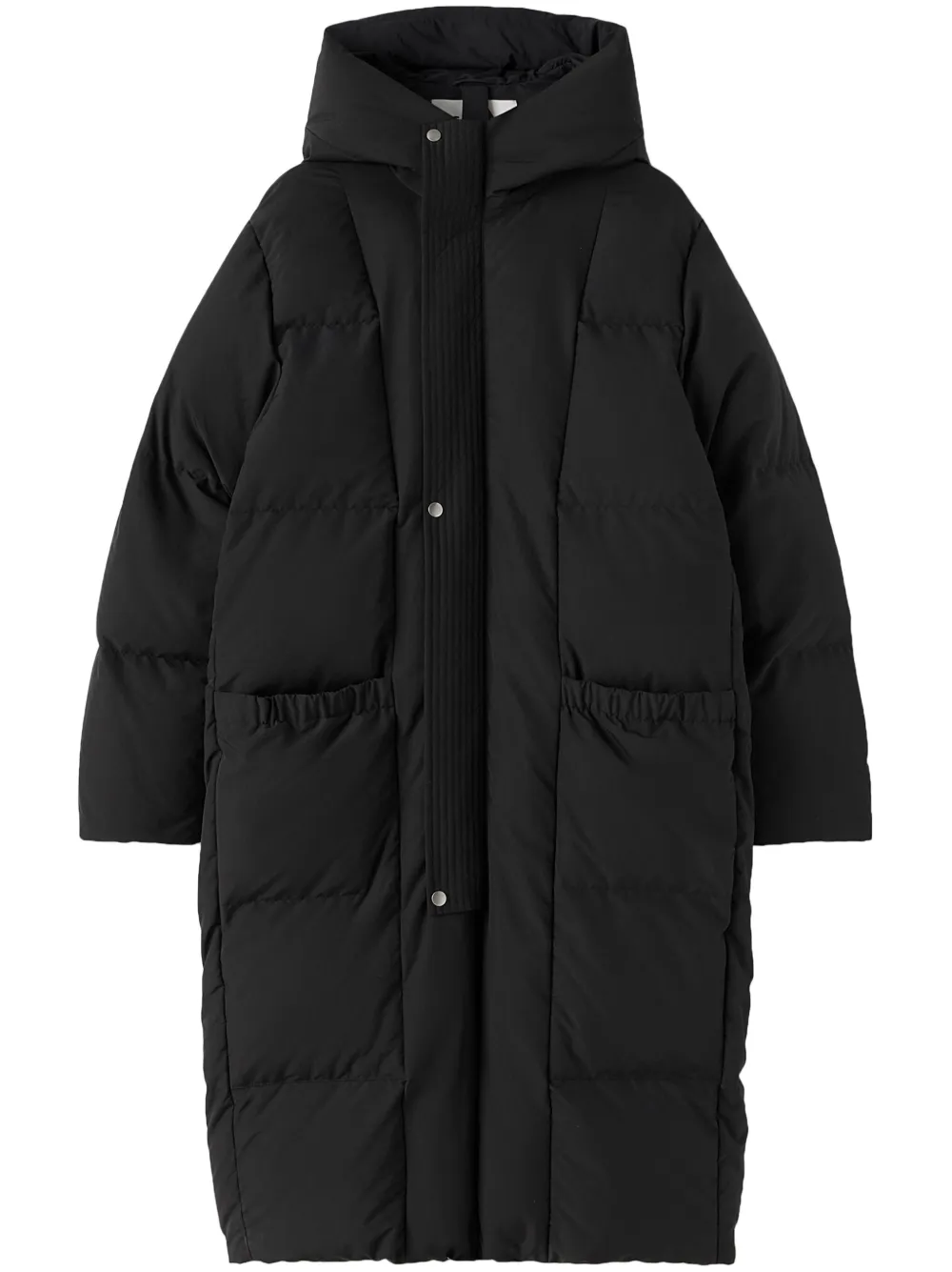 Jil Sander Long-sleeved Hooded Padded Jacket In Black