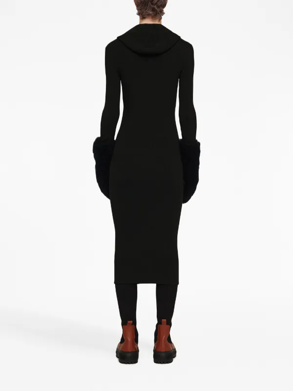 Jil Sander リブニット パーカーワンピース | ブラック | FARFETCH JP