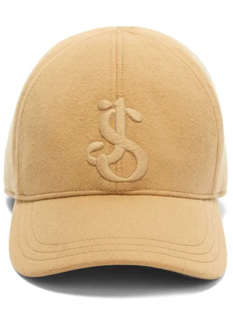 Jil Sander logo-embroidery cashmere baseball cap