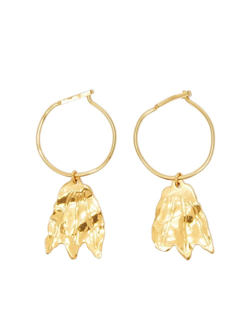 Jil Sander Floral-detail Drop-design Earrings In Gold