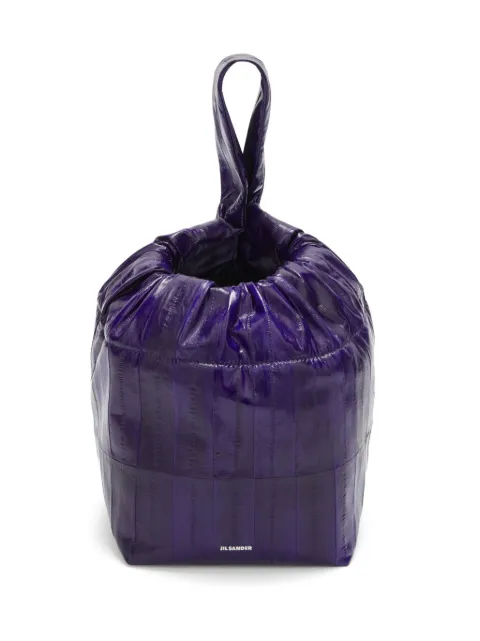 Jil Sander logo-stamp drawstring clutch bag
