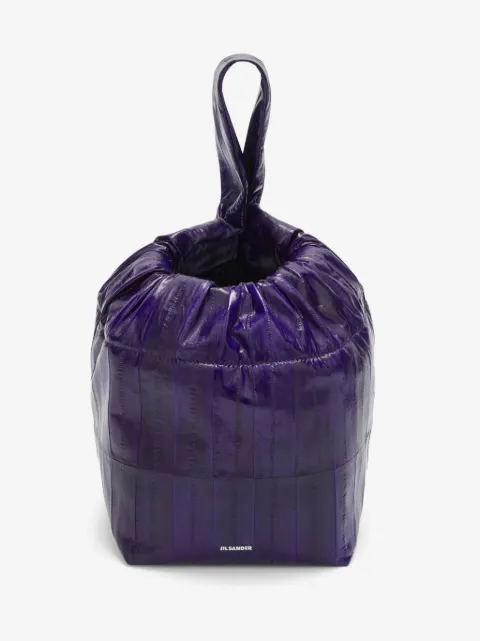 Jil Sander logo-stamp drawstring clutch bag