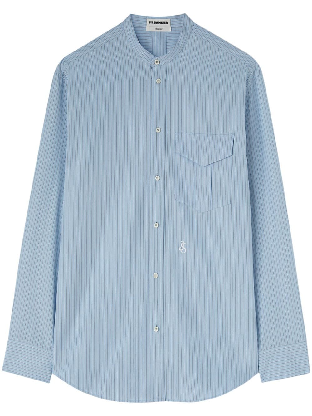 Jil Sander Wednesday Striped Cotton Shirt In Blue