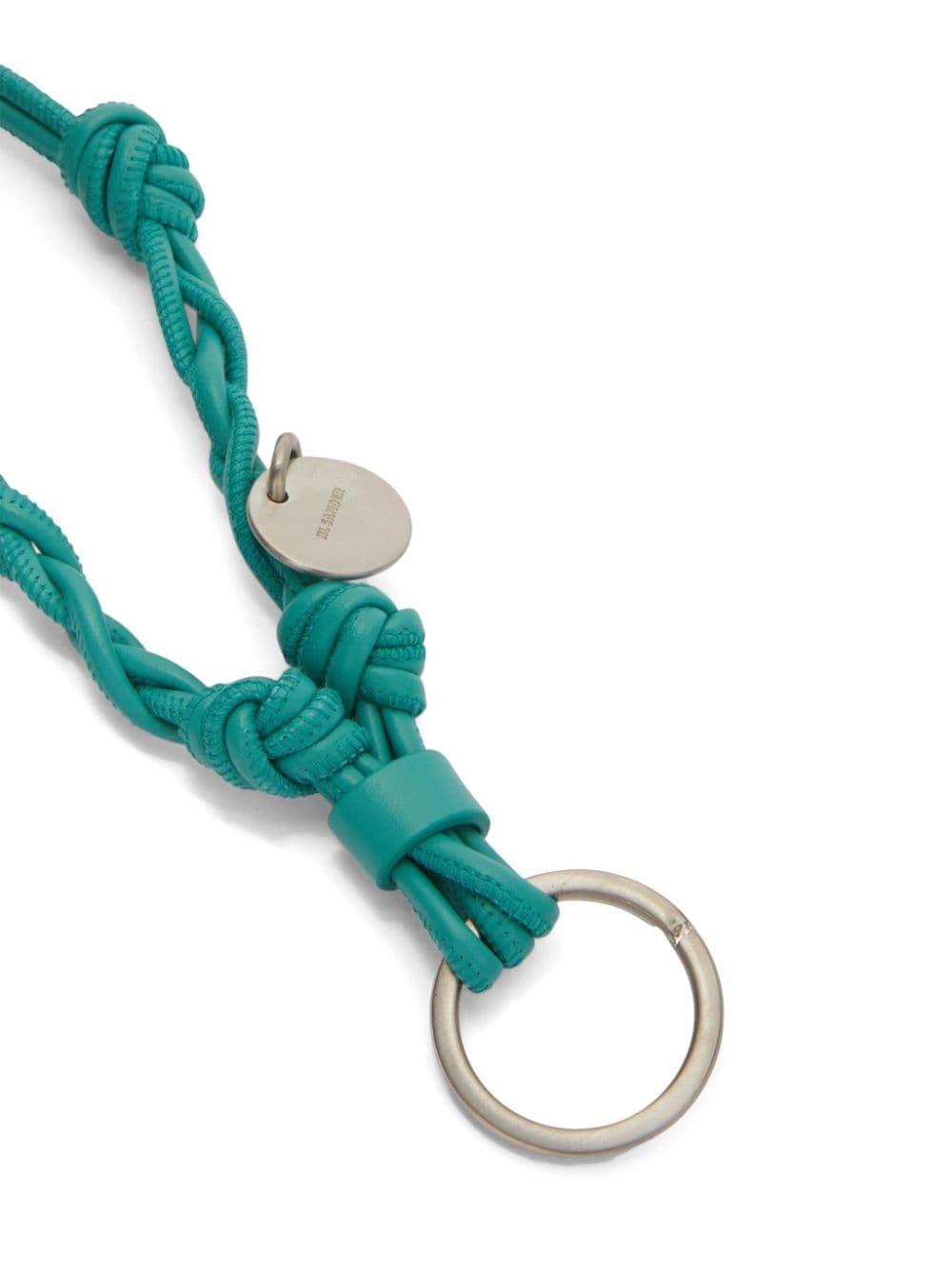 Jil Sander knot-detail leather keyring - Groen