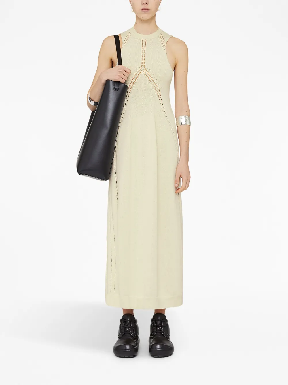 Jil Sander Uitgesneden midi-jurk - Beige