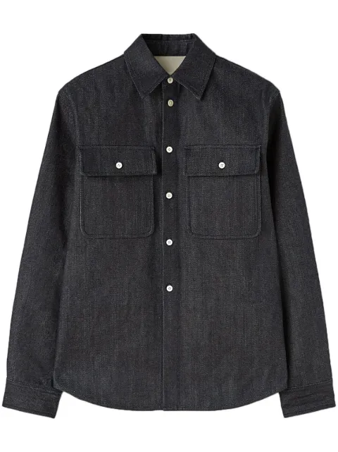 Jil Sander camisa de mezclilla con cuello italiano