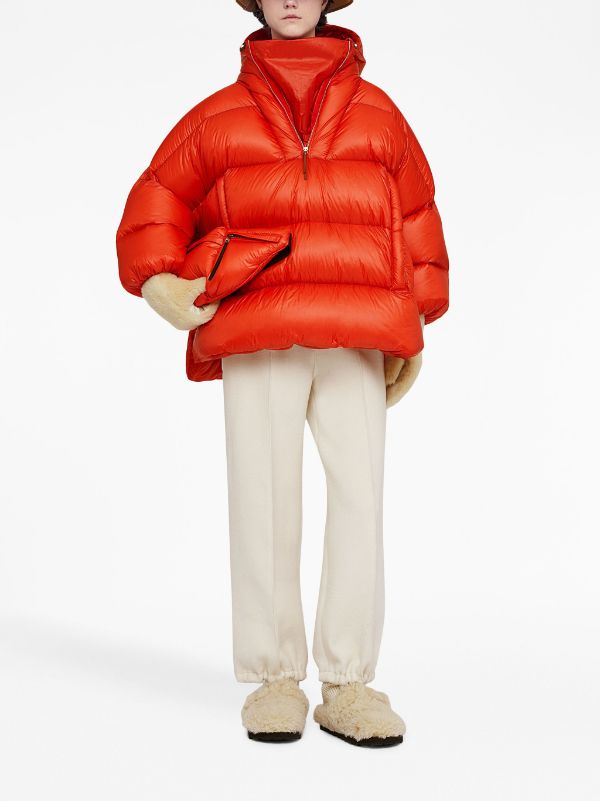 Zara red cheap puffer coat