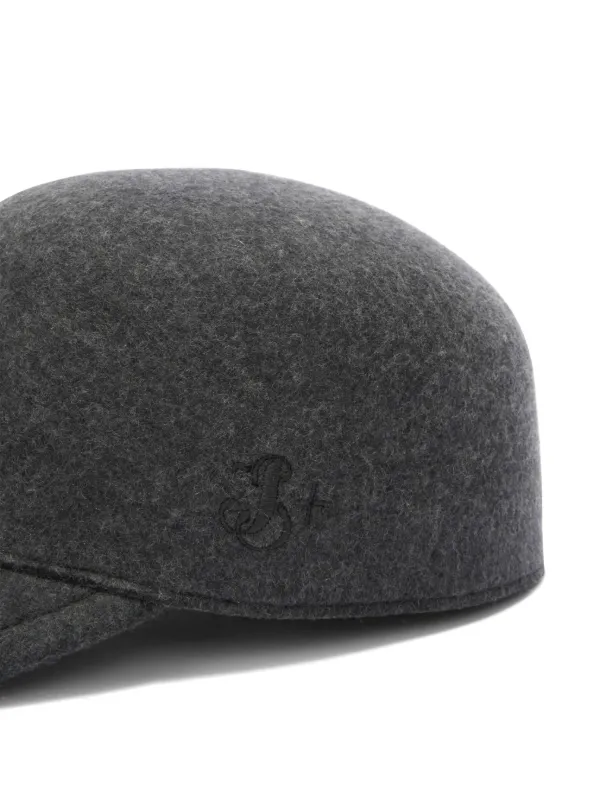 Jil Sander embroidered-logo Wool Felt Cap Grey FARFETCH OM