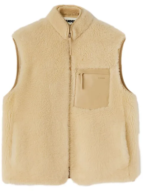 Jil Sander shearling zip-up gilet