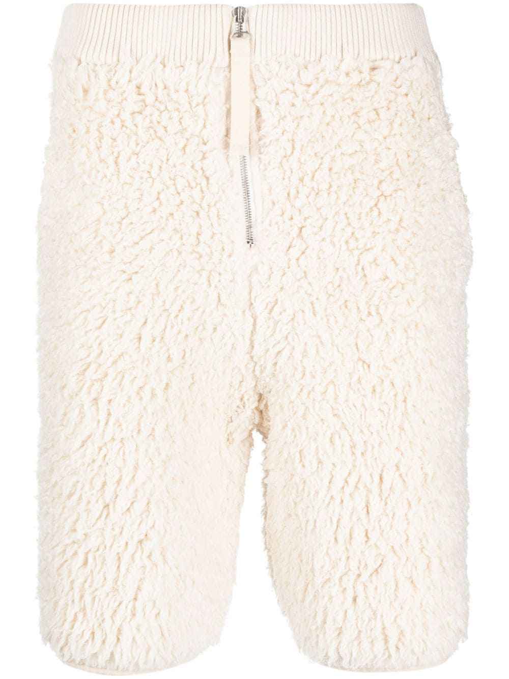 Jil Sander Textured Cotton Shorts In White