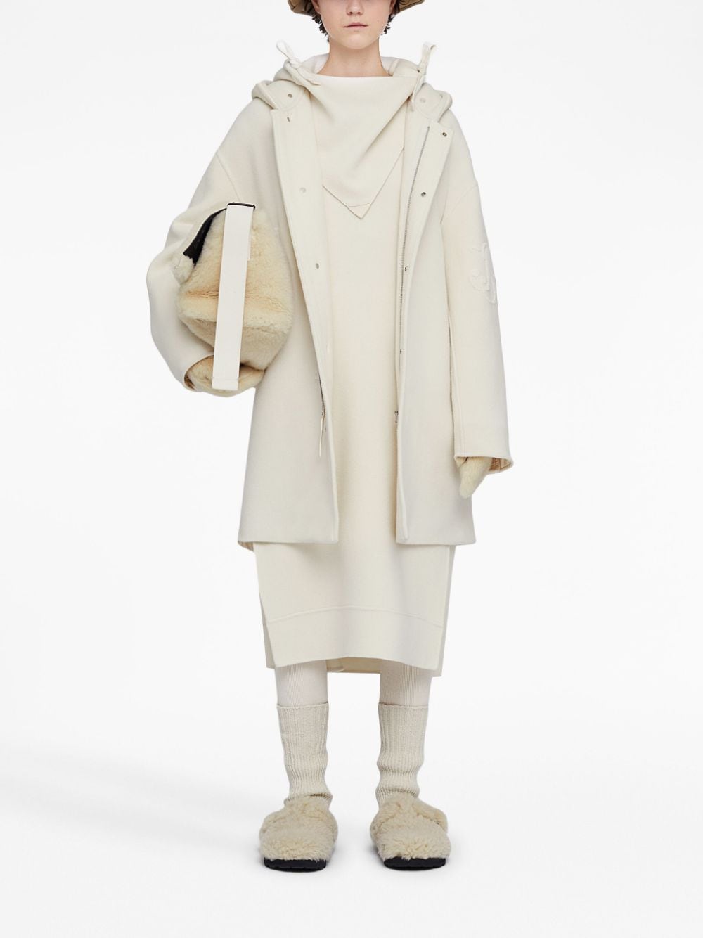 Jil Sander Parka met capuchon - Wit