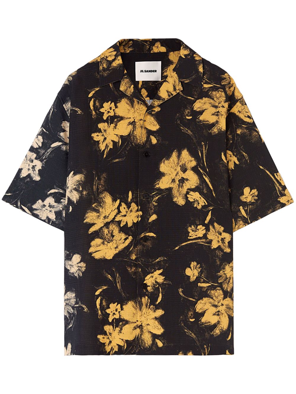 Jil Sander floral-print cotton shirt - Black