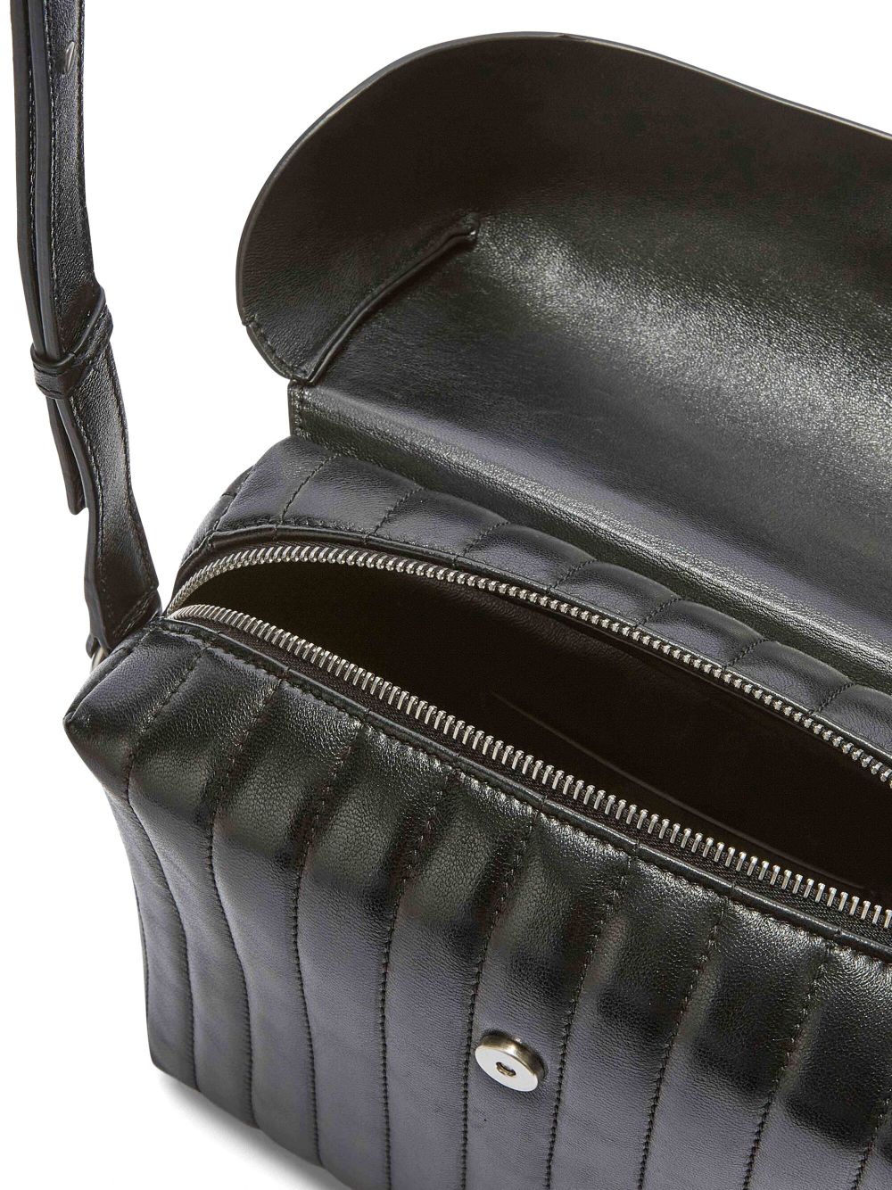 Shop Jil Sander Panelled Leather Shoulder Bag In Black