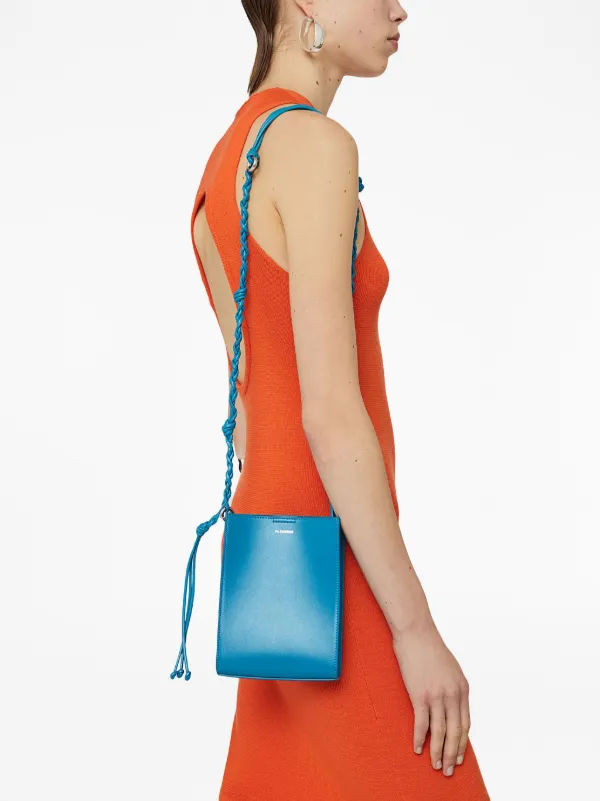 Jil Sander Tangle logo-print Shoulder Bag | Blue | FARFETCH AE