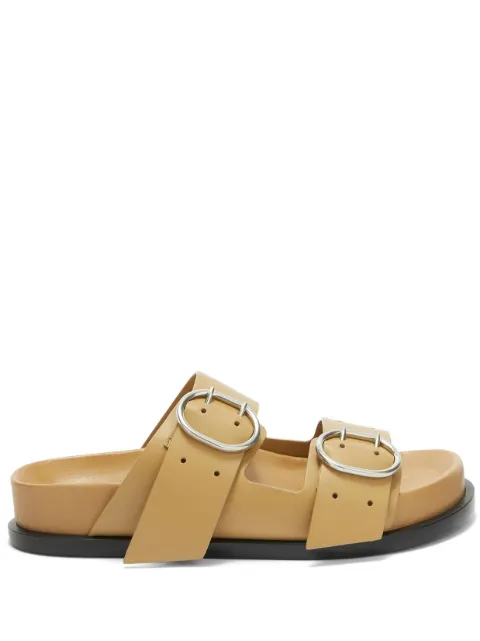 Jil Sander 버클 가죽 플랫 샌들