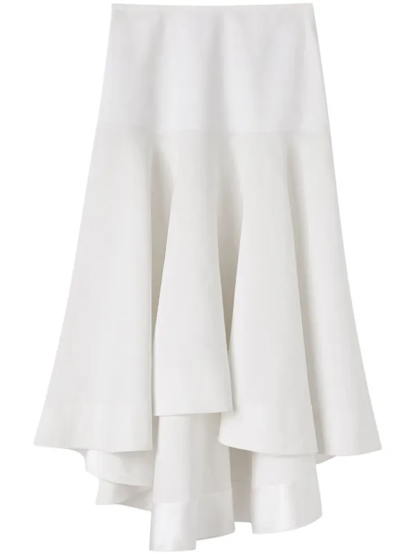 Linen white outlet high low skirt