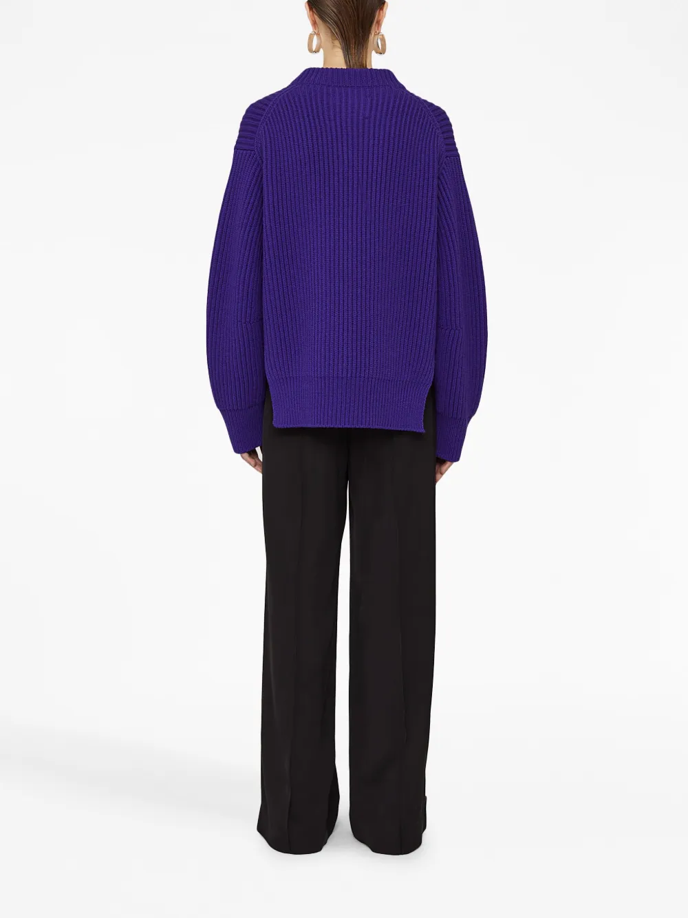 Jil Sander Knitted Wool Jumper In Blue