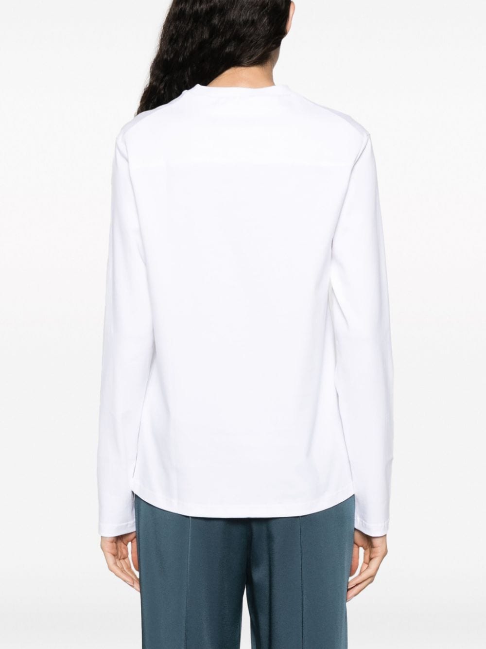 Shop Jil Sander Long-sleeve Cotton T-shirt In White