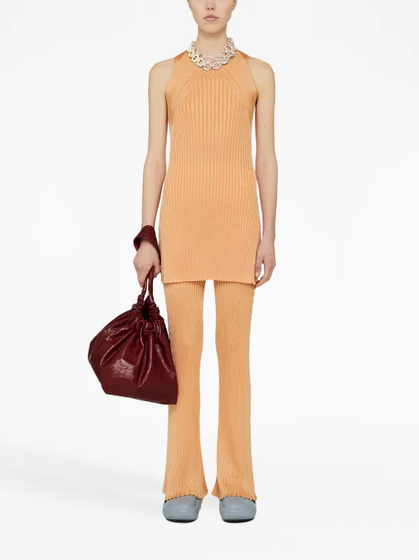 Jil Sander リブニット ノースリーブ ブラウス | オレンジ
