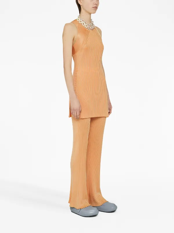 Jil Sander リブニット ノースリーブ ブラウス | オレンジ