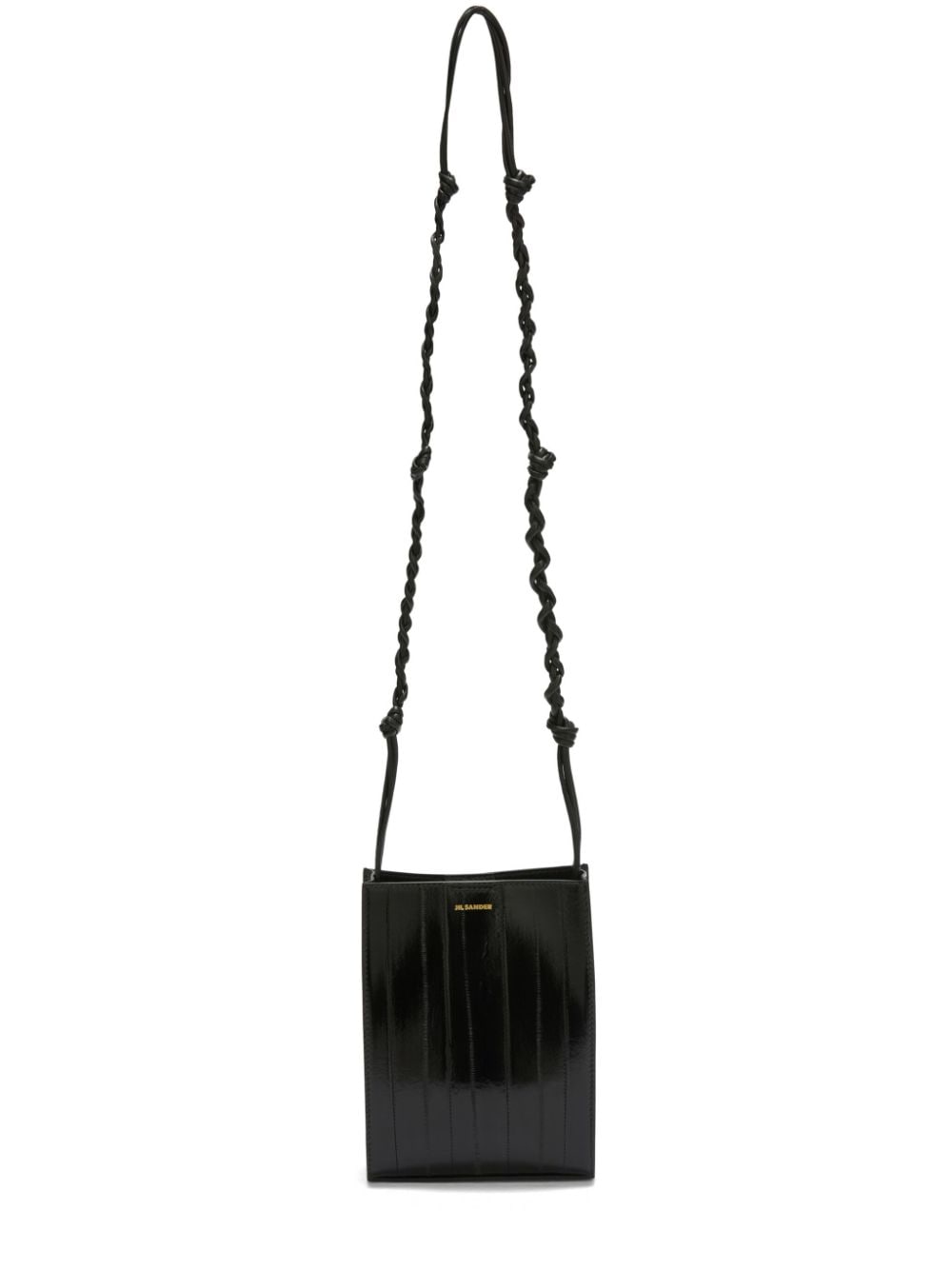 Jil Sander Tangle Small Leather Shoulder Bag In Black