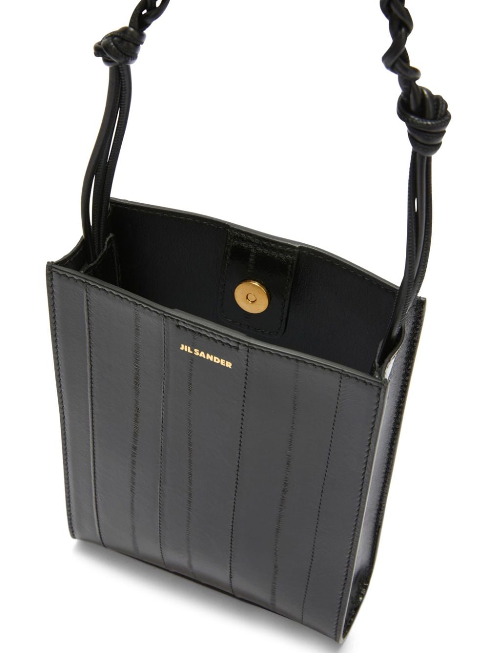 Shop Jil Sander Tangle Small Leather Shoulder Bag In Black