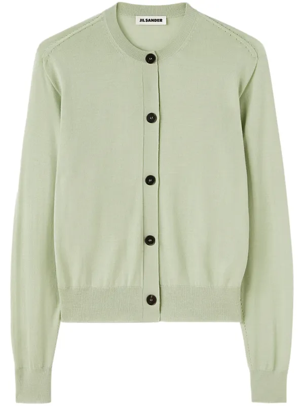 Jil Sander fine knit crew neck Cardigan Farfetch