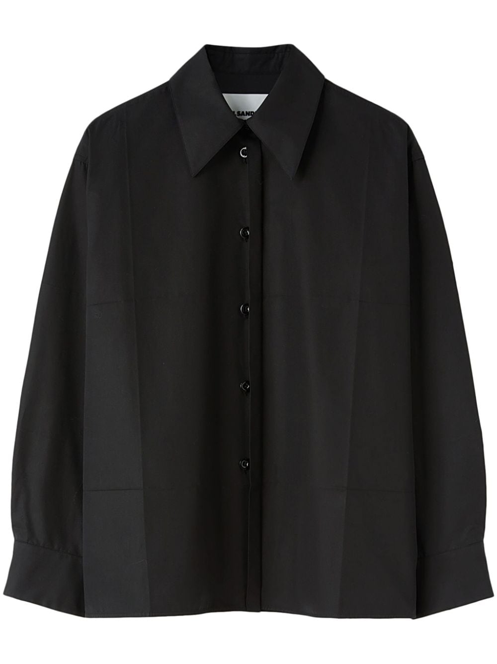 Jil Sander Pointed-collar Cotton Shirt In Schwarz