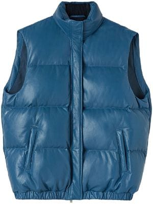 Central Cee wearing Moncler Logo Patch Zipped Gilet, Nike