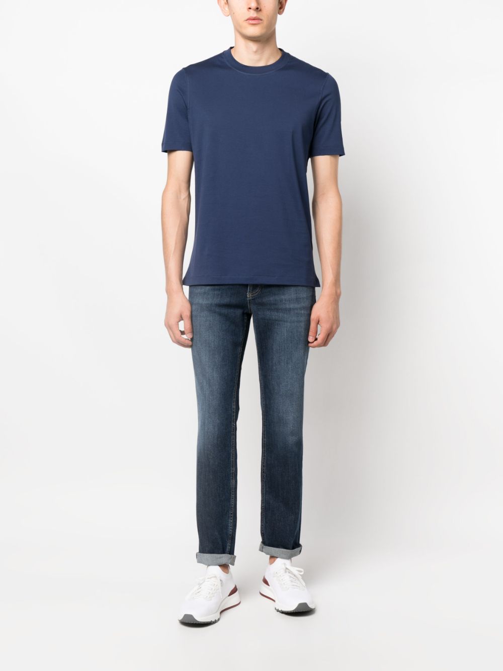 Brunello Cucinelli crew-neck cotton T-shirt - Blauw