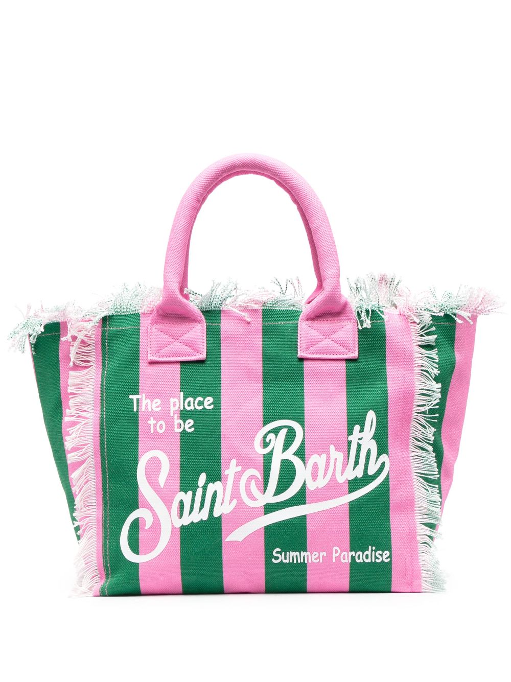 MC2 SAINT BARTH VANITY STRIPED CANVAS BEACH BAG